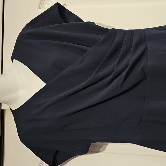 Brooks Brothers Womens Navy Blue Career V Empire Classic Dress Sz 12 Fully Lined - Picture 2 of 12